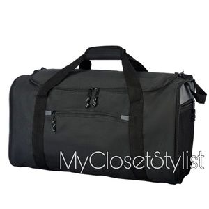 BLACK DUFFEL Shoulder Travel Bag NWT convertible Strap Gym Overnight